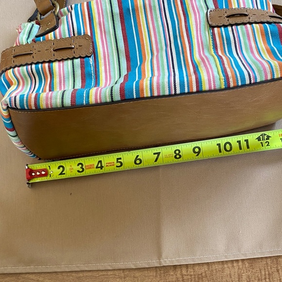Relic Multicolor Striped Shoulder Bag with Tan Straps - Picture 4 of 7